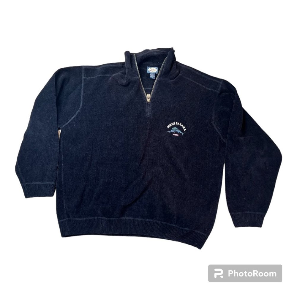 Tommy Bahama 100% Cotton Relax Quarter Zip with marlin embroidery - Size XL